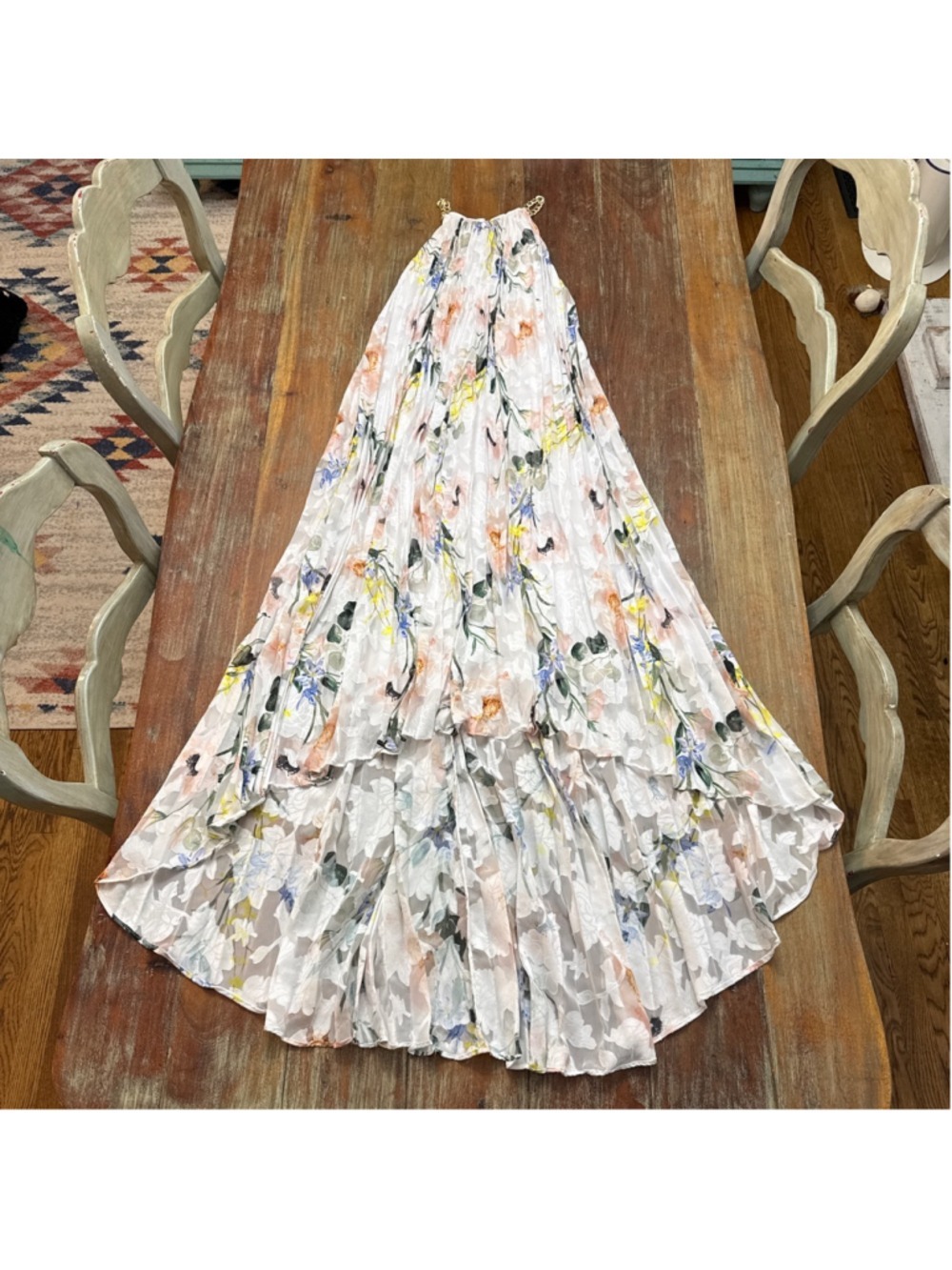 Ted Baker Halter Floral Pleated Dress Garden Floral Size 1 Small